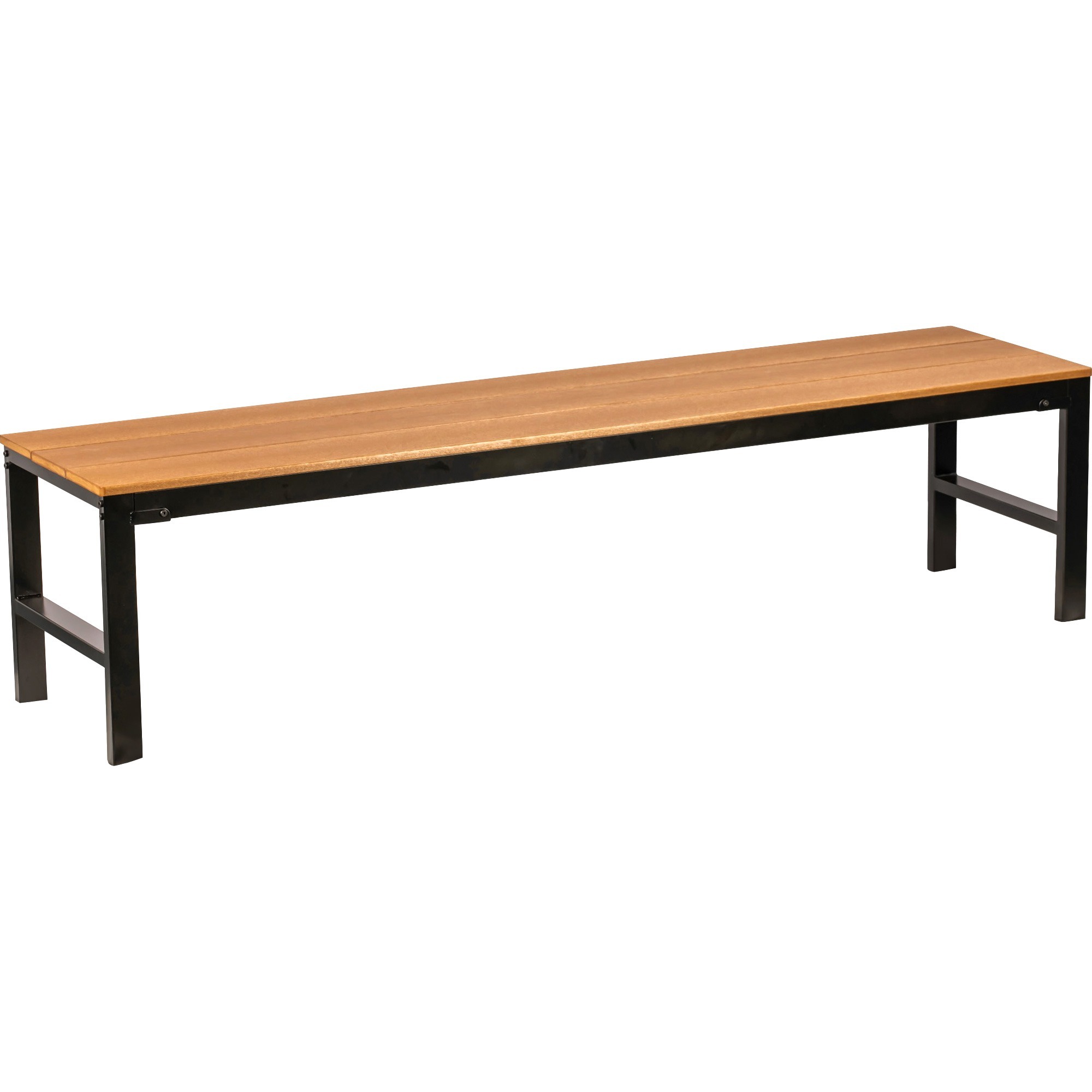 Lorell Teak Faux Wood Outdoor Bench