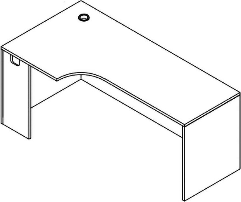 Performance Classic PL181L 66" PORKCHOP CREDENZA-LEFT- GRAY