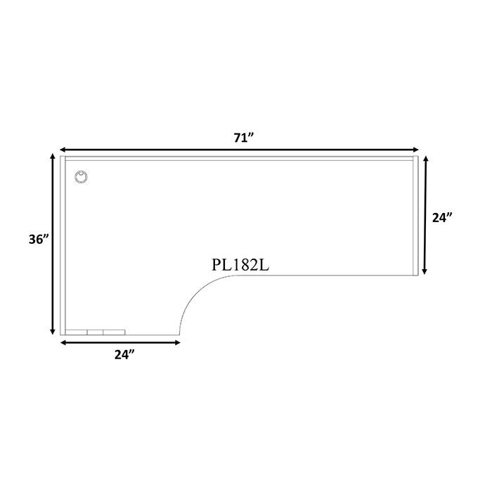 Performance Classic PL182L 71" PORKCHOP CREDENZA-LEFT- MAPLE