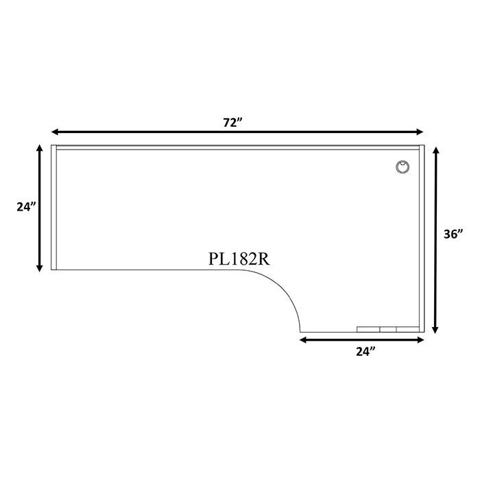 Performance Classic PL182R 71" PORKCHOP CREDENZA-RIGHT- ASPEN
