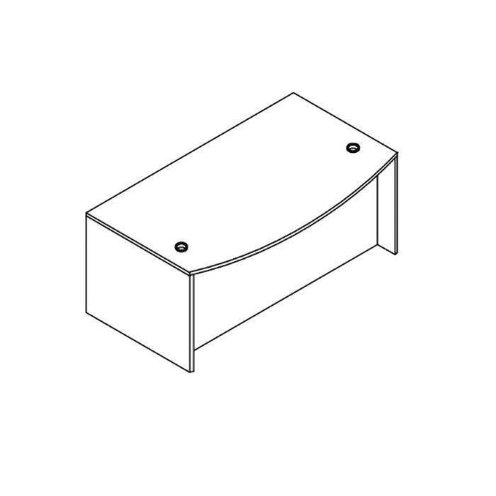 Performance Classic PL187 66" BOW FRONT DESK SHELL- ASPEN