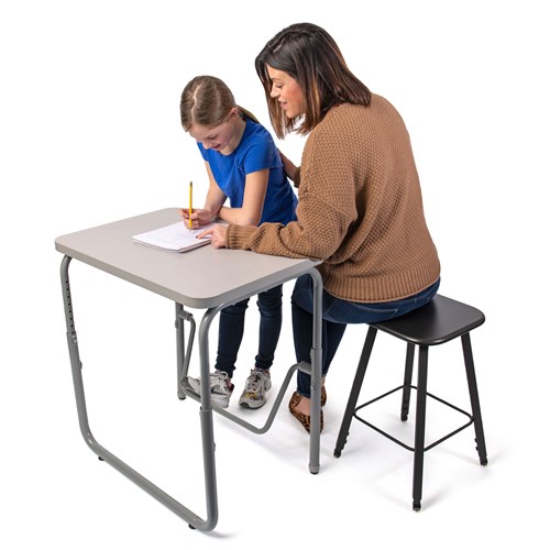 AlphaBetter® Adjustable-Height Student Stool with Thermoplastic Seat and Tip-Resistant Base