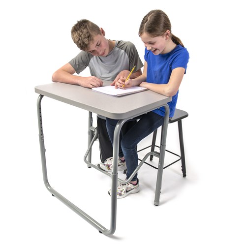AlphaBetter® Adjustable-Height Student Stool with Thermoplastic Seat and Tip-Resistant Base
