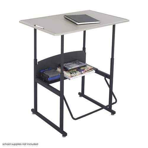 AlphaBetter® Adjustable-Height Stand-Up Desk, 36 x 24" Standard Top and Swinging Footrest Bar