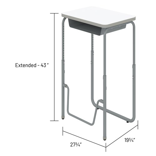 AlphaBetter® 2.0 Height – Adjustable Student Desk with Book Box and Pendulum Bar 29"-43”