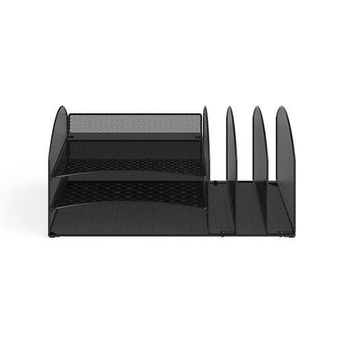 Onyx Desk Organizer, 3 Horizontal / 3 Upright, Mesh, Knock Down