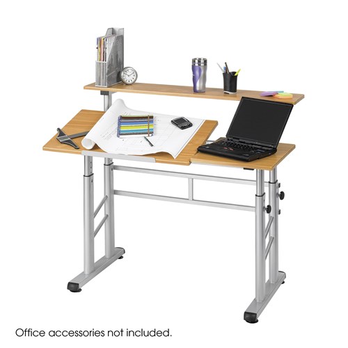 Height-Adjustable Split Level Drafting Table