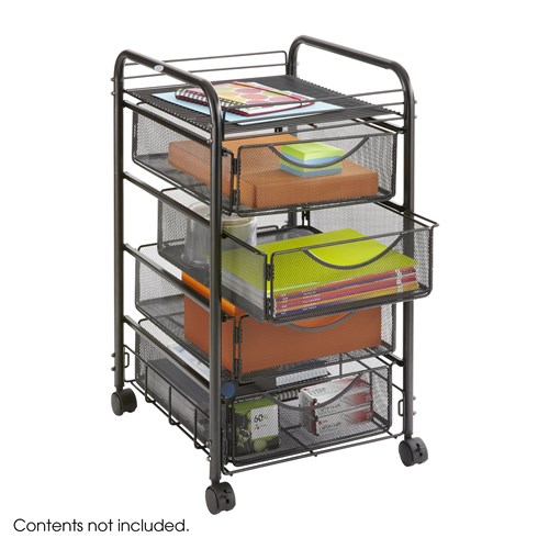 Onyx™ Mesh File Cart with 4 Drawers