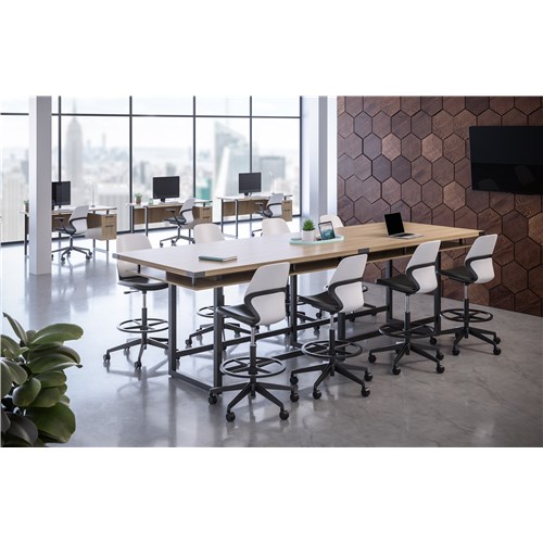 Mirella SOHO Desk with Built-In Pedestal