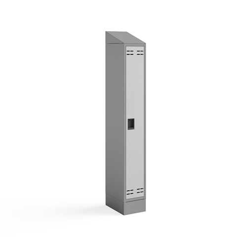 Single Sloped Metal Locker Hood Addition 12"W x 18"D x 6"H