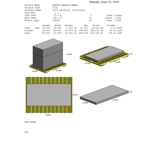 Desktop Privacy & Wellness Panel - 47.5"W x 23.5"H