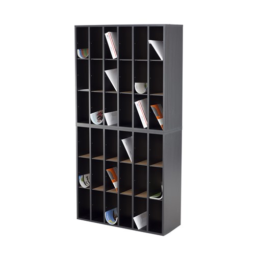 Wood 18-Compartment Mail Sorter