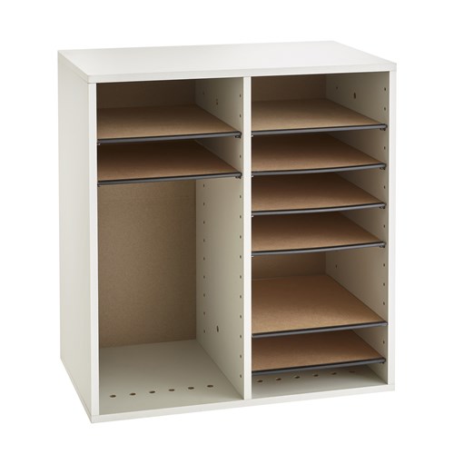 Wood Adjustable Literature Organizer, 16 Compartment