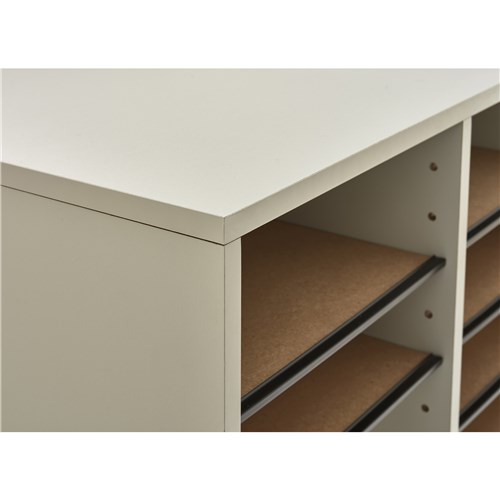 Wood Adjustable Literature Organizer, 16 Compartment