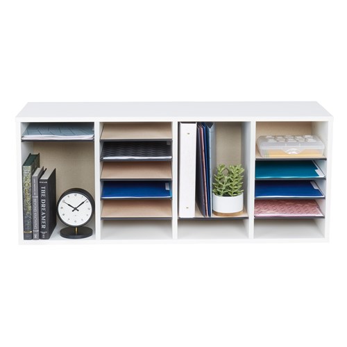 Wood Adjustable Literature Organizer, 24 Compartment