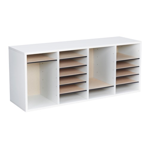 Wood Adjustable Literature Organizer, 24 Compartment