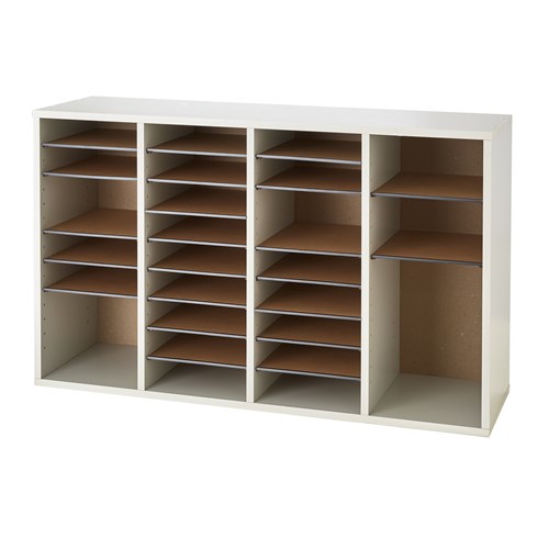 Wood Adjustable Literature Organizer, 36 Compartment