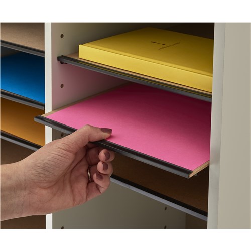 Wood Adjustable Literature Organizer, 36 Compartment