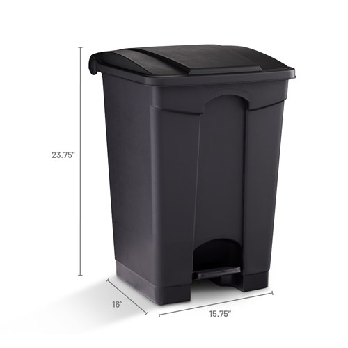 Plastic Step-On Receptacle, 12 Gallon