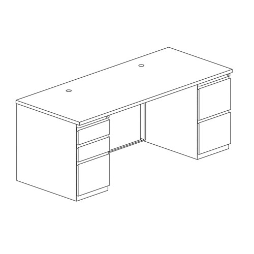 CSII™ Rectangular Desk, B/B/F, F/F, 36" D