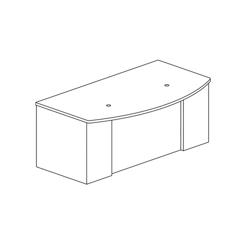 CSII™ Bow Front Desk, 39" D