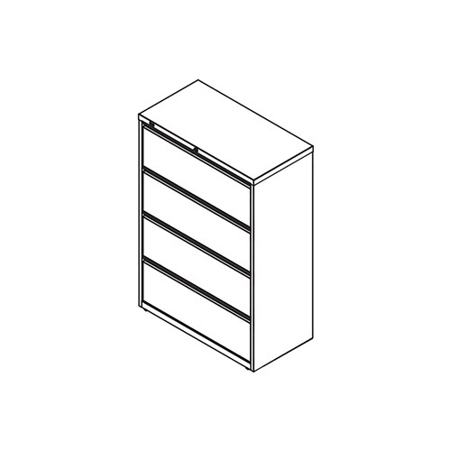 Lateral Files, 4-Drawer, 30" W