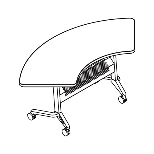 Flip-N-Go Crescent Table, 24" D