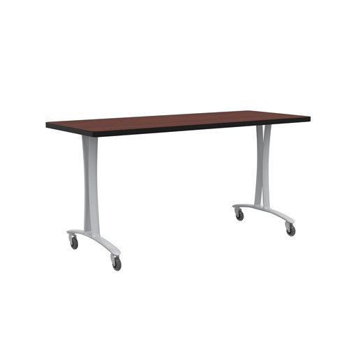 Rumba 60x24" Fixed Base Table T-Leg Caster