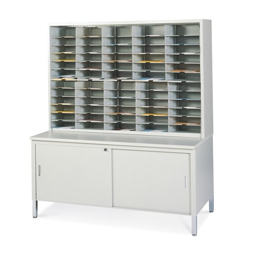 Mailflow Systems Sorter, Closed Back; 60 Sorting Pockets 15”D without Plexi Doors