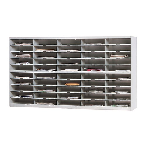 Mailflow-to-Go 2-Tier Sorter, No Riser, 60"W x 13 1/4"D x 33 1/4"H, (50) 3"H Sorting Pkts