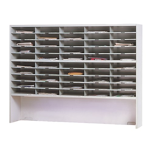 Mailflow-to-Go 2-Tier Sorter, Riser, 60"W x 13 1/4"D x 46 1/4"H, (50) 3"H Sorting Pkts