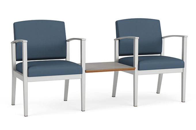 Amherst Steel 2 Chairs with Connecting Center Table