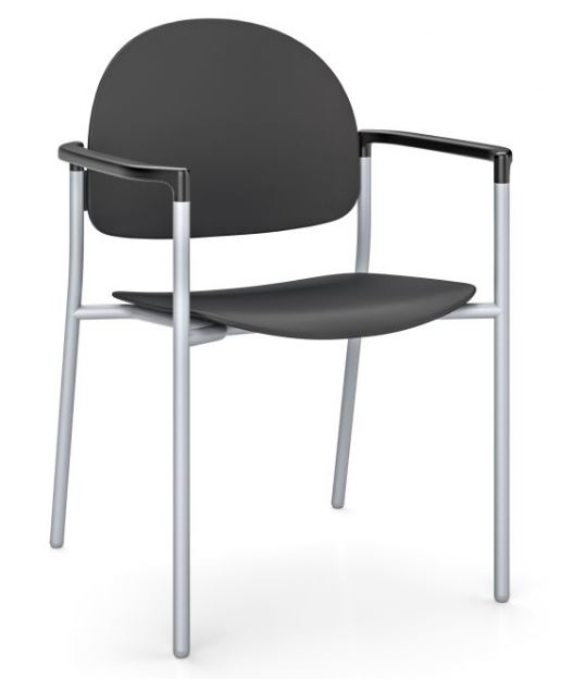 Chat Armless Guest Chair Poly Seat & Back
