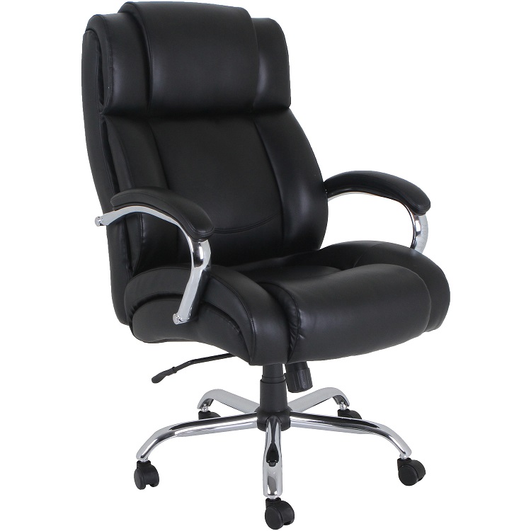 Lorell Big And Tall Leather Chair With UltraCoil Comfort